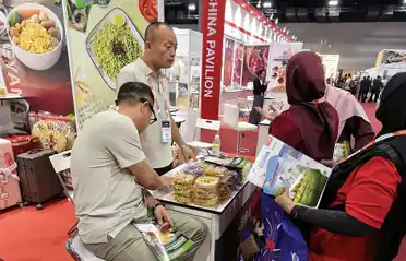 Dongyang Food Instant-Nudelblock auf der Halal-Messe in Malaysia